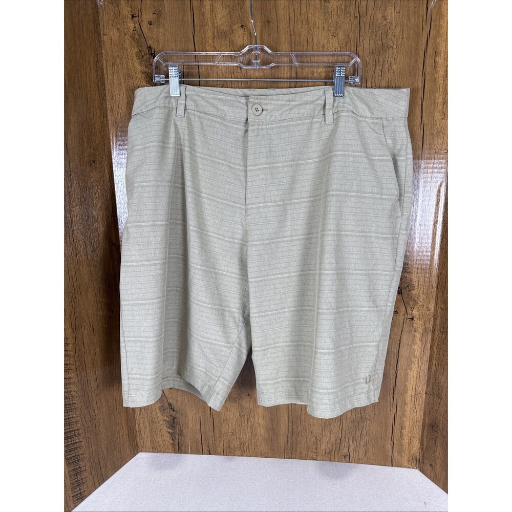 Hang Ten Mens 40 Hybrid Shorts Tan Stretch Performance Board Shorts RN147446